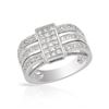 Image 1 : 3-Row Diamond W/ Invisible-Set Princess Cut Ring In 14K White Gold | 264247