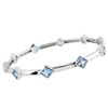 Image 1 : SILVER SQ SWISS BLUE TOPAZ BANGLE BRACELET - Size 7.75 (#3823SW)