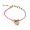 Image 1 : Pink Enamel Heart On Pink Cord Bracelet