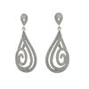 Image 1 : Sterling Silver CZ Double Teardrop Swirl Post Earrings -1.57