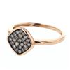 Image 1 : Cushion Ring In Pave Setting With Brown Diamonds In 14K Rose Gold | 420872