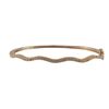 Image 1 : Rose Plated Sterling Silver CZ Wave Bangle, 8