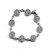Image 1 : Sterling Silver-Two Tone CZ Circle Bracelet