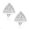 Image 1 : Genuine White Diamond Cluster Earring In 14K White Gold| 344464