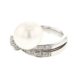 South Sea Pearl W/ Diamond Ring In 18K White Gold | 271139