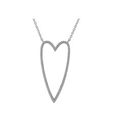 SS DIAMOND HEART NECKLACE (#1130D)