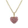 Light Pink Crystal 12X14mm Heart Pendant, Gold Tone Sterling Silver Bail- 0.79"