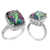 Image 1 : SILVER MYSTIC TOPAZ / DIAMOND RING - Size 7 (#8561MT)