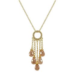 Vermail-CZ Drop Necklace