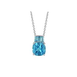 SS SWISS BLUE TOPAZ PENDANT (#10114SW)