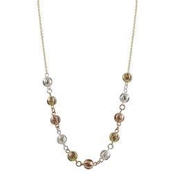 Gold Filled Tri Color Ball Necklace