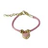 Image 1 : Pink Enamel Heart On Pink Cord Bracelet