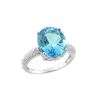 Image 1 : SS SWISS BLUE TOPAZ / DIAMOND RING - Size 7 (#9540SW)