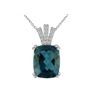 Image 1 : SS LONDON BLUE TOPAZ / DIAMOND PENDANT (#10183LDN)