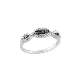 WG BLACK / WHITE DIAMOND RING - Size 7 (#8964D-BLK)