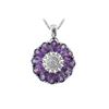 Image 1 : SILVER AMETHYST / DIAMOND FLOWER PENDANT (#7056A)