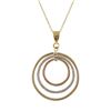 Image 1 : Brass Tri Color Open Circles Pendant, 56Mm Long, On Gold Plated Brass Chain, 16 2