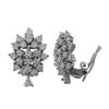 Image 1 : Rhodium Plated Sterling Silver, CZ Cluster Clip On Earrings Dimensions: 24.1Mm Long X 16.65Mm Wide X