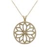 Image 1 : Gold Plated Sterling Silver 30Mm Round Flower Design CZ Pendant- 1.46"