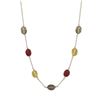 Image 1 : Smokey And Carnelian Combination Of Semi Precious Stones On Gold Plated Sterling Silver Chain Neckla