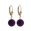 Image 1 : Amy Semi Precious 10Mm Round Flat Stone On Gold Filled Lever Back Earrings, 1.18"
