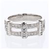 Image 1 : Channel-Set Baguette & Round Diamond Band In 14K White Gold | 166287