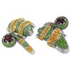Image 1 : TT STERLING SILVER GOLDPLATED RHOD / CHDI / SPESS / WHITE TOPAZ RING - Size 7 (#10199MUL)