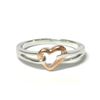 Image 1 : Two-Tone Sterling Silver Heart Ring
