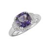 Image 1 : SS AMETHYST / DIAMOND RING - Size 7 (#10189A)