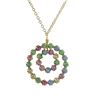 Image 1 : Gold Plated Brass, 11Mm Open Round Circle In 19.5Mm Round Open Circle With Light Multi Color Crystal