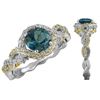 Image 1 : TT STERLING SILVER GOLDPLATED LONDON BLUE TOPAZ / WHITE TOPAZ RING - Size 7 (#10038MUL)