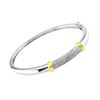 Image 1 : STERLING SILVER GOLDPLATED DIAMOND BANGLE (#4179D)
