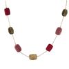 Image 1 : Smoky And Rhodonite(Pink) Combination Semi Precious Faceted Stones On Gold Plated Brass Chain, 18" 2