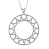 Image 1 : Rhodium Plated Sterling Silver, Open 45Mm Circle, Star Design CZ Pendant, 2.09"