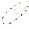 Image 1 : Multi Color Sliced Glass, Gold Plated Brass Necklace, 36