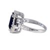 Image 2 : Sapphire Square CZ, Surrounded With White Czs, Sterling Silver Ring Size 9
