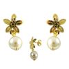 Image 1 : Gold Filled Flower With Hanging Pearl
