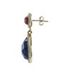 Image 2 : Rhodonite (Pink) And Lapis/Lazurite Semi Precious Stone, With CZ Border, On Gold Plated  Sterling Si