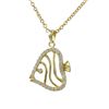 Image 1 : Sterling Silver Gold CZ Fish Pendant