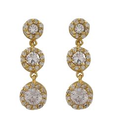 Sterling Silver Gold Plated Post Earrings