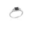 Image 1 : SS BLACK / WHITE DIAMOND RING - Size 7 (#9471D-BLK)