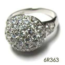 Sterling Silver-White Cz Ring