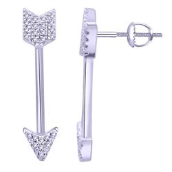 Arrow Diamond Drop Earring In 14K White Gold | 435660