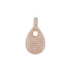 Pave-Set Pear-Shape Diamond Slider W/ Chain In 14K Rose Gold | 420894