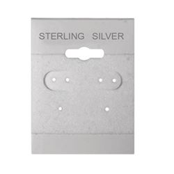  Sterling Silver  Earring Cards 1.5 X2 - Plastic With Velour Flocking In Center. 100 Cards Per Pack.