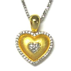 Vermail Sterling Silver-CZ-Heart Pendant