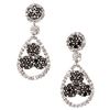 Image 2 : Sterling Silver-Blk CZ Earrings