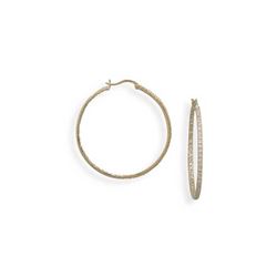 Sterling Silver-35MM Post Hoop Earring