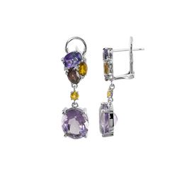 SS AMY / RHOD / CIT / GAR / DIA OMEGA EARRINGS (#7200MUL1)