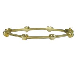 Gold Plated Brass Heart Bangle 50Mm